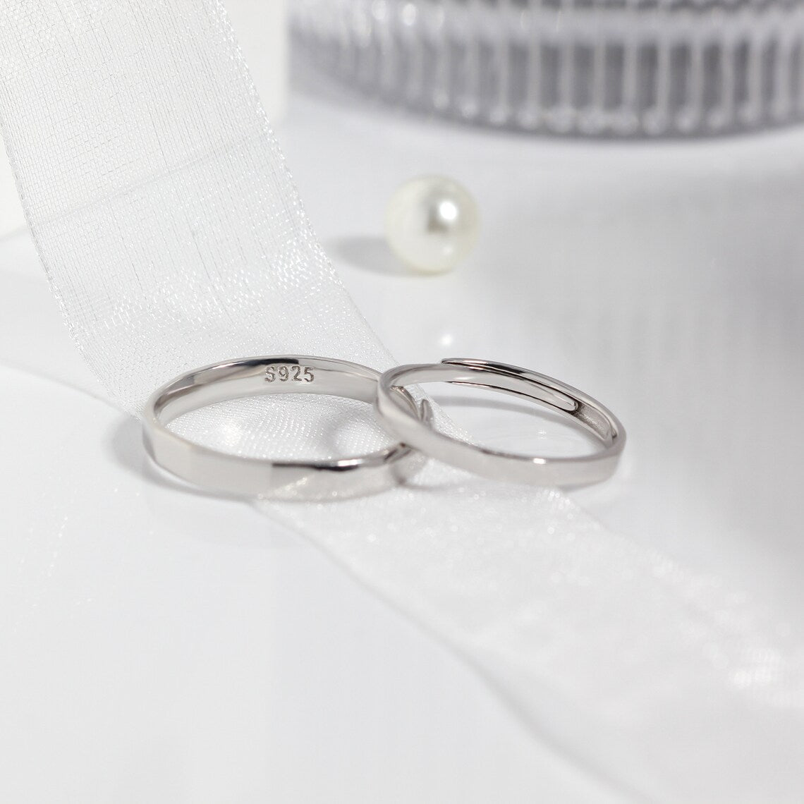 Silver Couple Rings Silver Gift for Anniversary